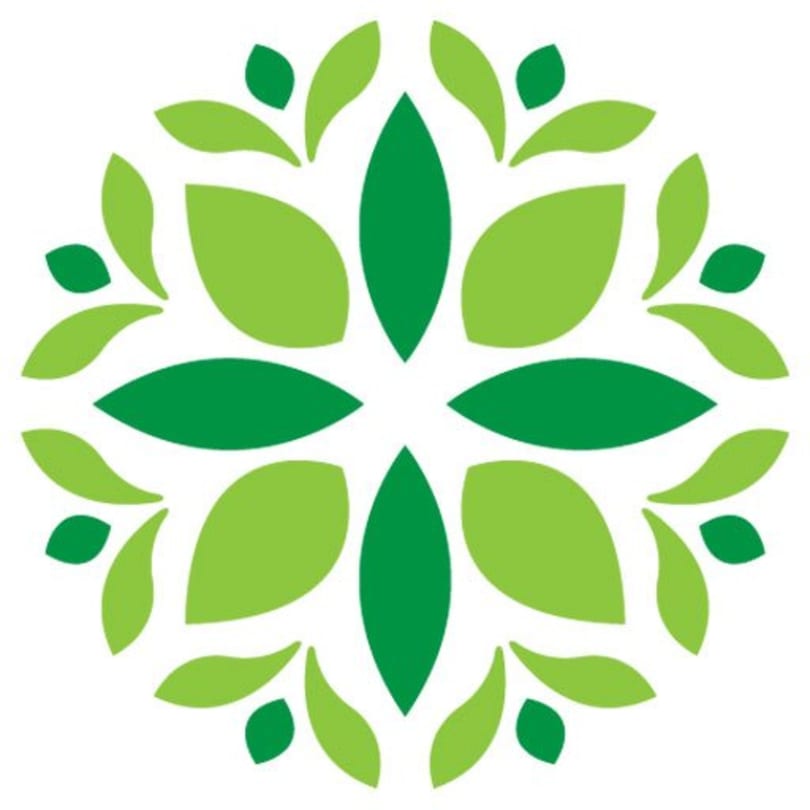 Tulsi Kitchen logo featuring a circular pattern of light and dark green leaves.