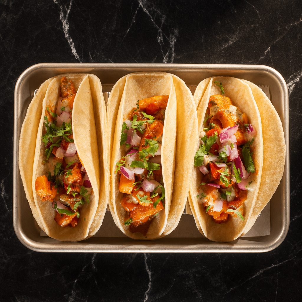 Paneer Tikka Tacos.
